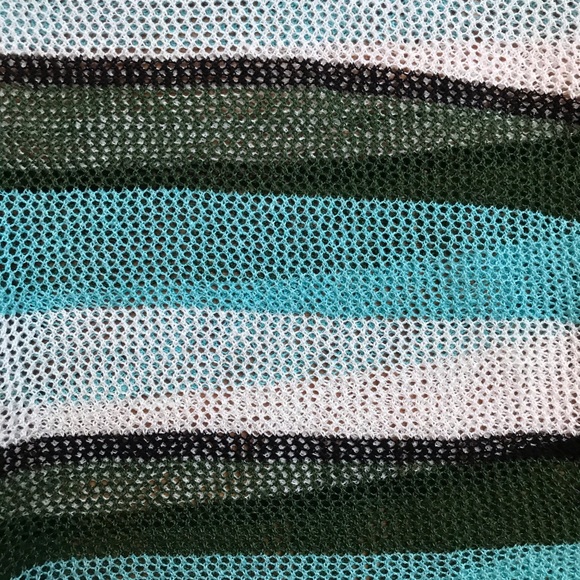 Talbots Teal Green White Striped Linen Sweater, EUC, SP - Picture 5 of 14